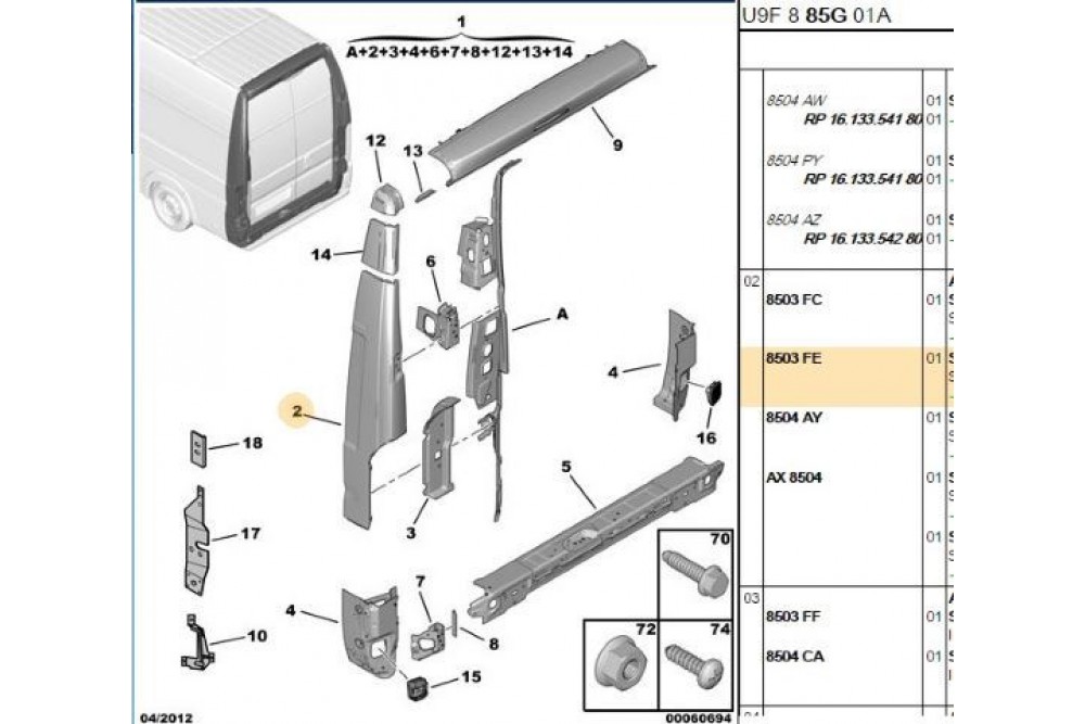 SOL ARKA KÖŞE DİREK SACI BOXER III JUMPER III SOL ARKA KÖŞE DİREK SACI BOXER III JUMPER III