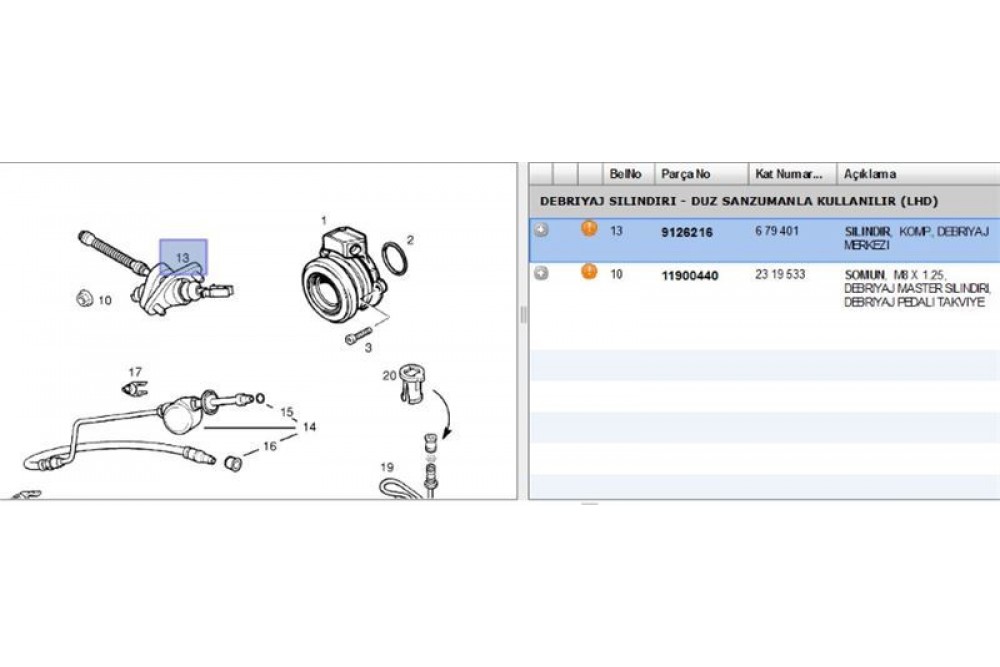  HİDROLİK DEBRİYAJ ÜST MERKEZİ CORSA C 00=> COMBO 01=> TIGRA 04=> (15.87mm)