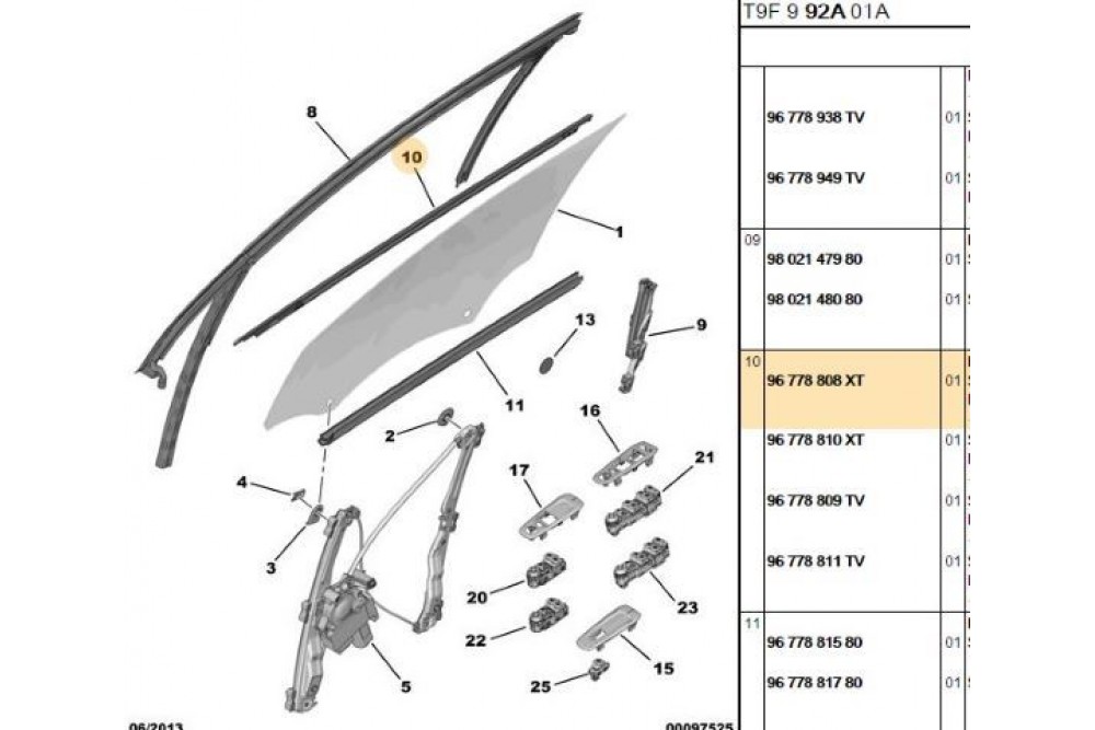SAĞ ÖN CAM DIŞ SIYIRICI FİTİL 308 T9 SAĞ ÖN CAM DIŞ SIYIRICI FİTİL 308 T9