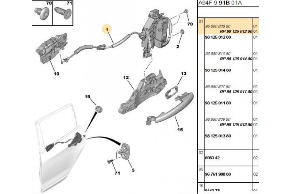 SOL ARKA KAPI KİLİDİ 208 9812501280 SOL ARKA KAPI KİLİDİ 208 9812501280